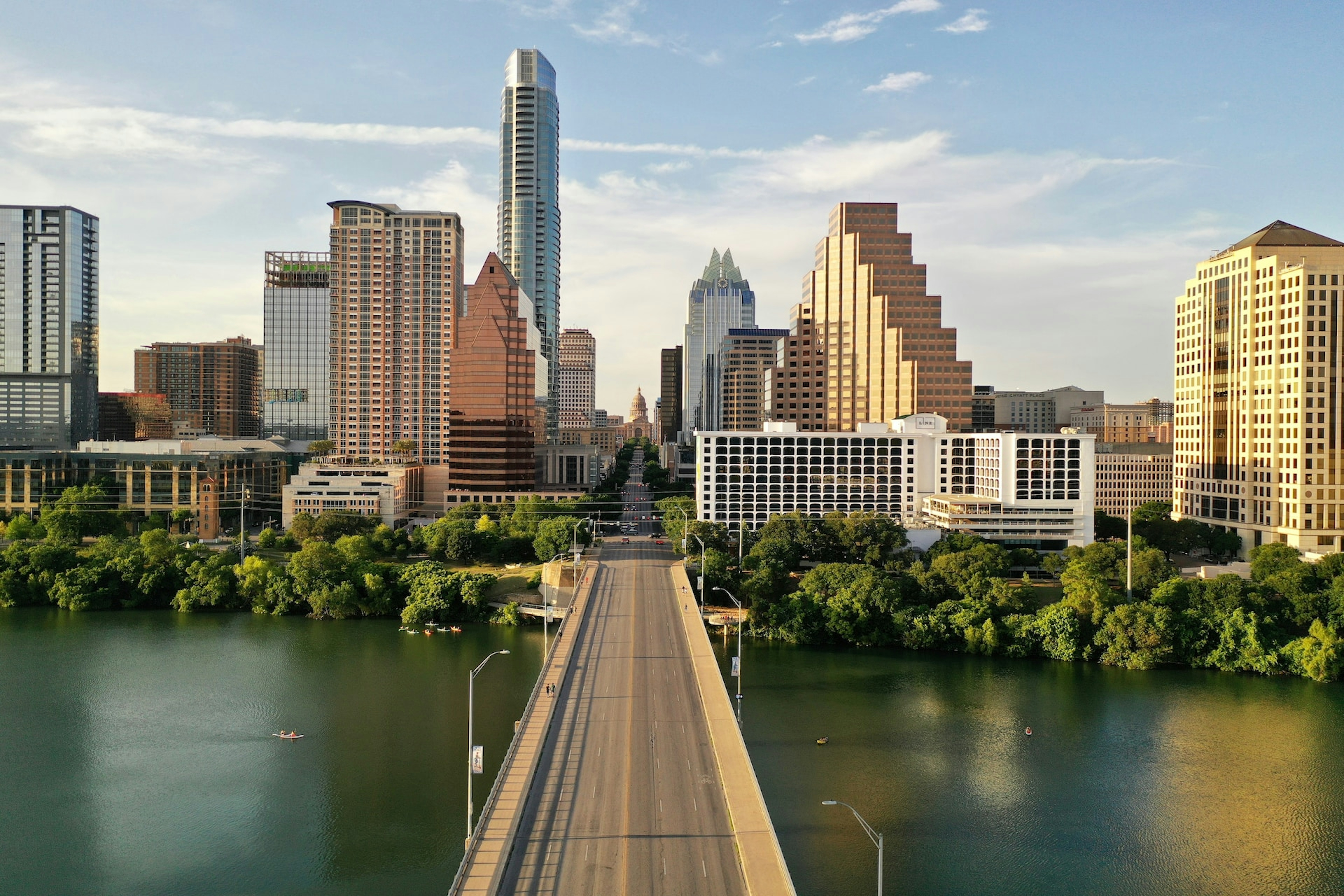 An aerial photograph of Austin, Texas